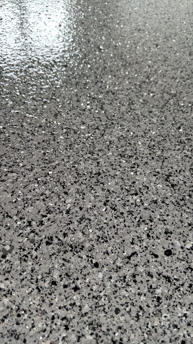 Grey decorative flake resin floor